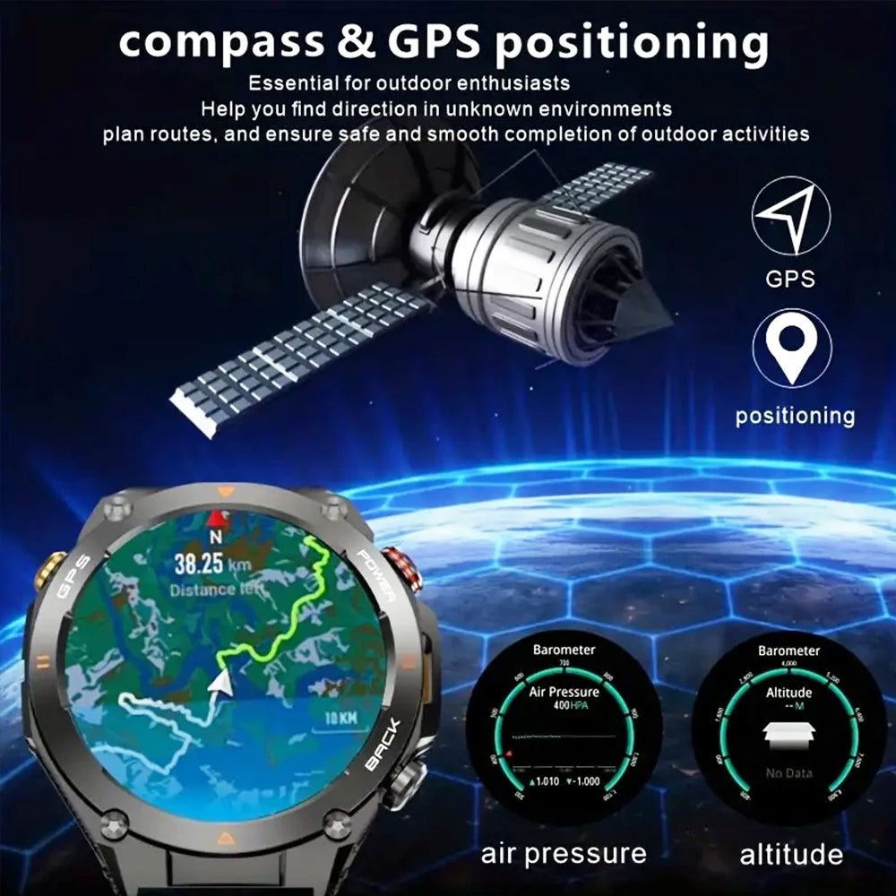 SENBONO GPS Smart Watch 1.45 Inch Display Bluetooth Phone Call