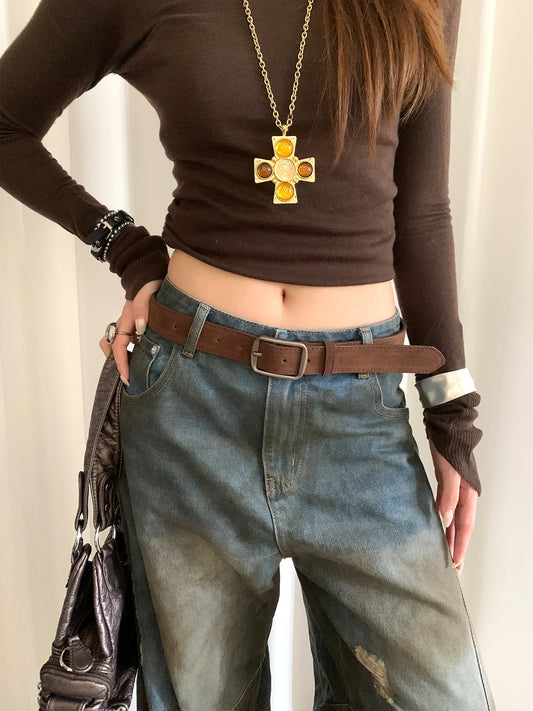 Retro Velvet Belt For Women With Elegant High End Feel