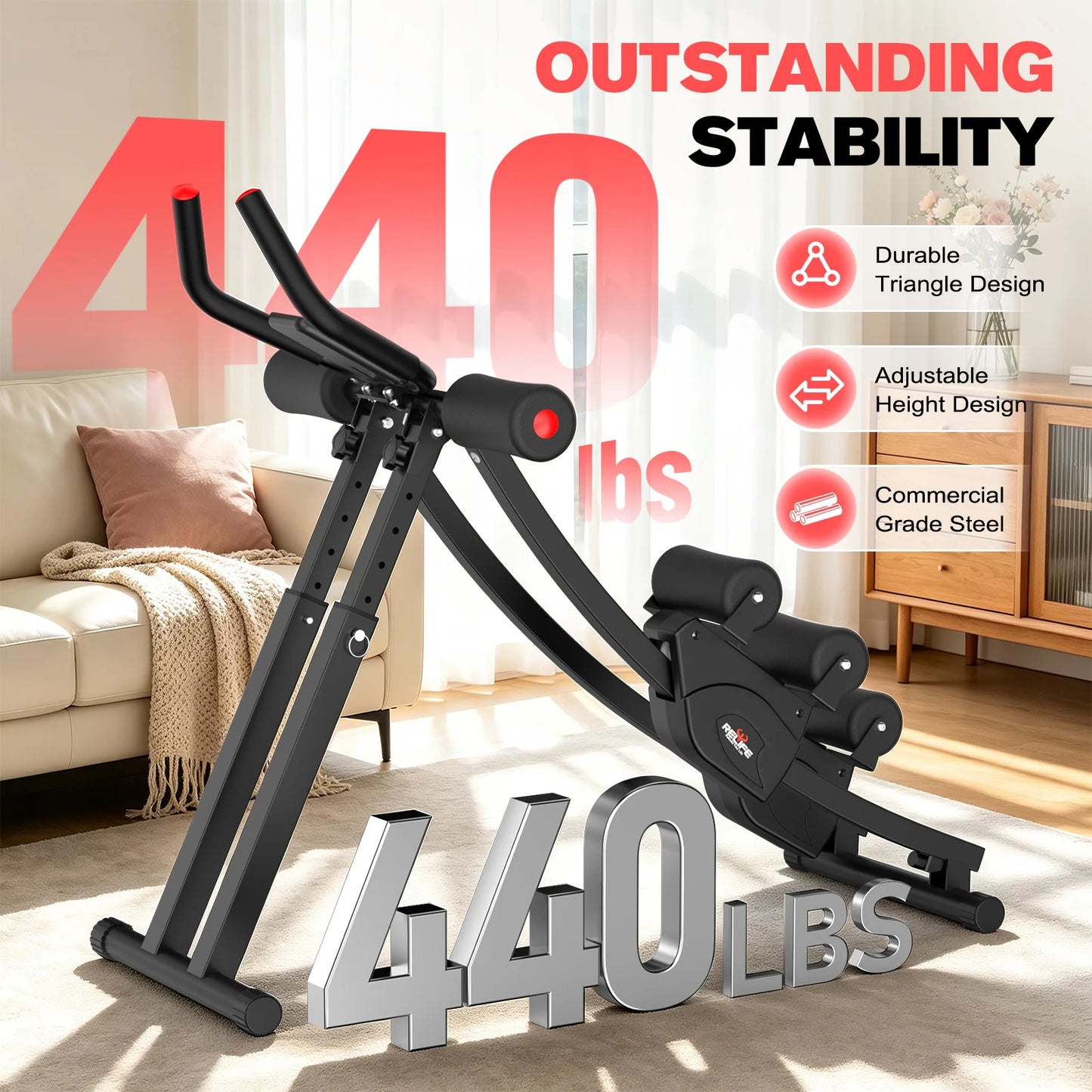 Relife Sports Dual Track Ab Machine for Home Fitness