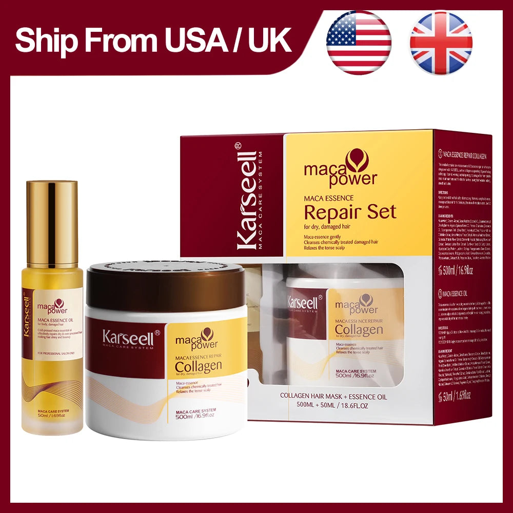Karseell Collagen Hair Mask Set With Argan Oil Serum