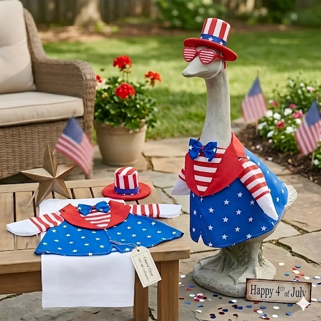 Porch Goose Outfit With Hat Glasses Bow Tie And Dress