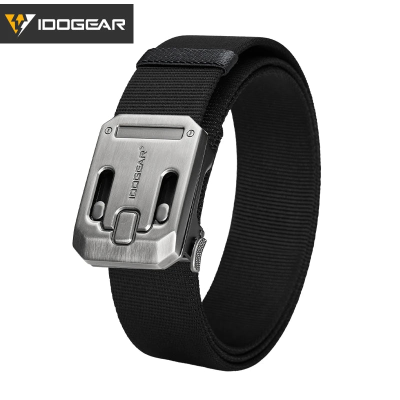 IDOGEAR Mens Ratchet Belt No Holes Slide Buckle Heavy Duty