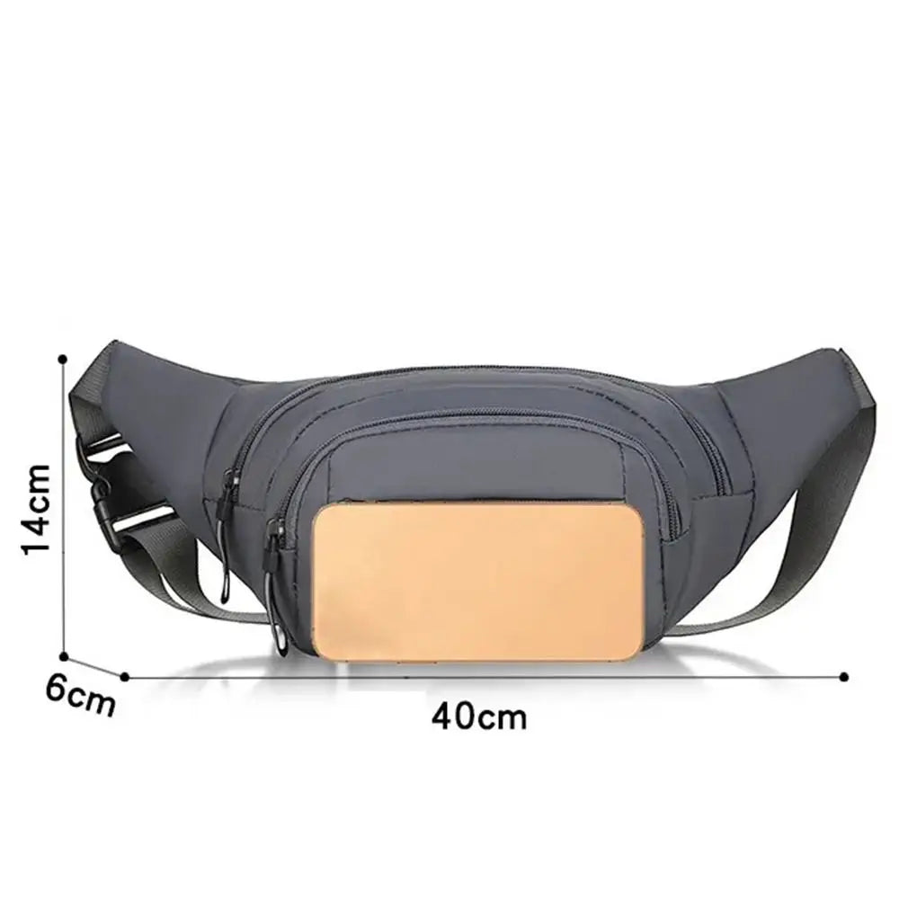 Mens Nylon Anti Theft Waist Bag Large Capacity Chest Bag