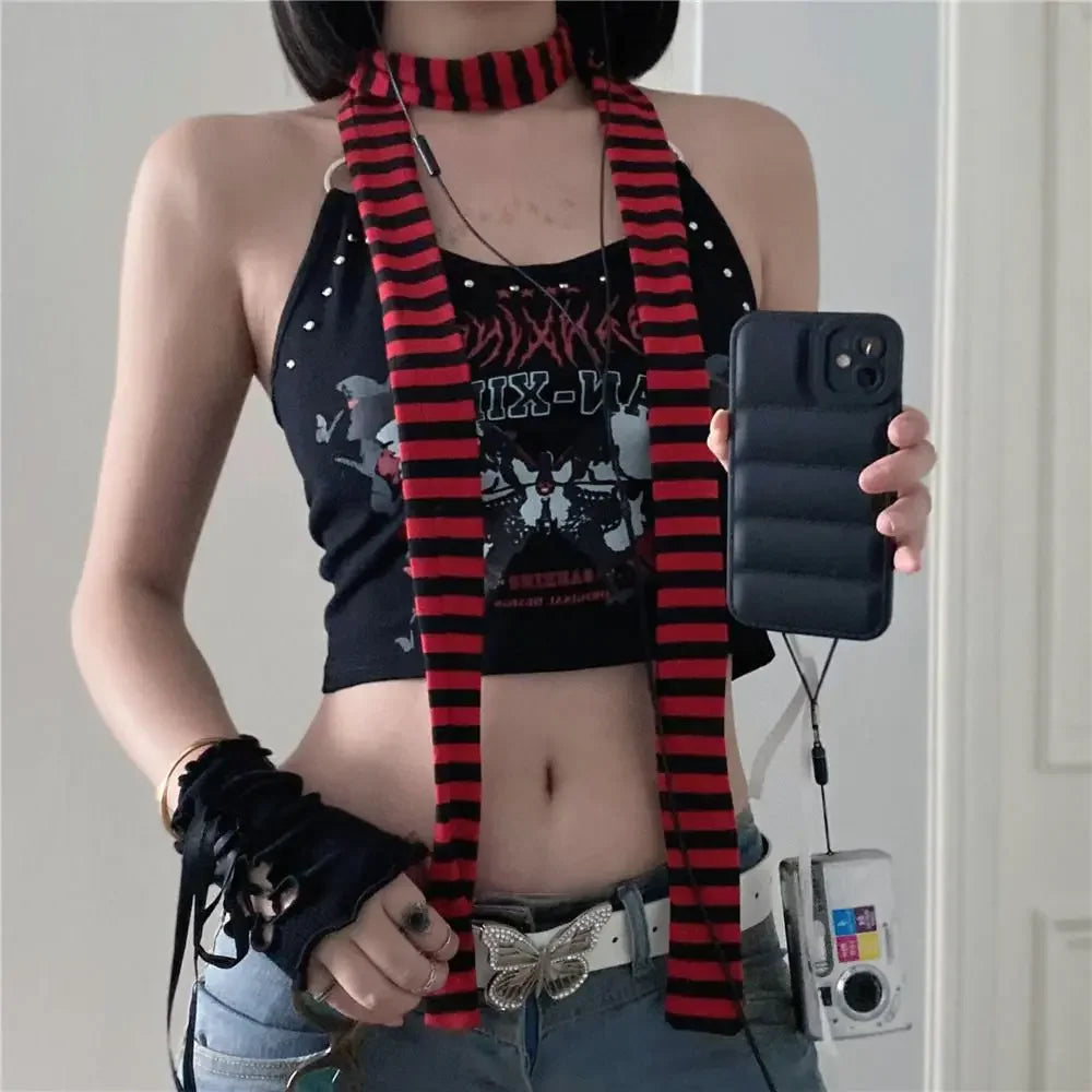 YJSFG HOUSE Harajuku Cotton Scarf Neckerchief Long Streetwear