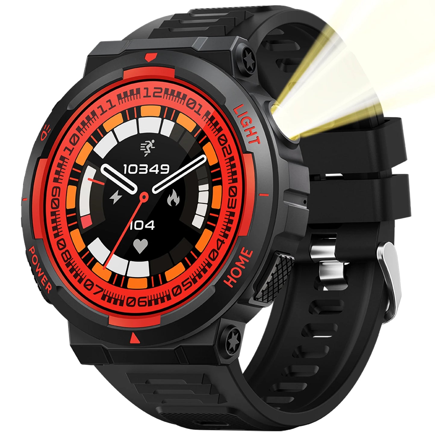 EIGIIS Smart Watch For Men With LED Flashlight Health Monitor