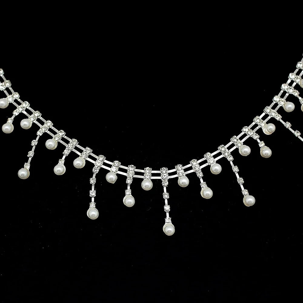 Jay Home CN Rhinestone Ribbon Chain Fringe Trim For Weddings