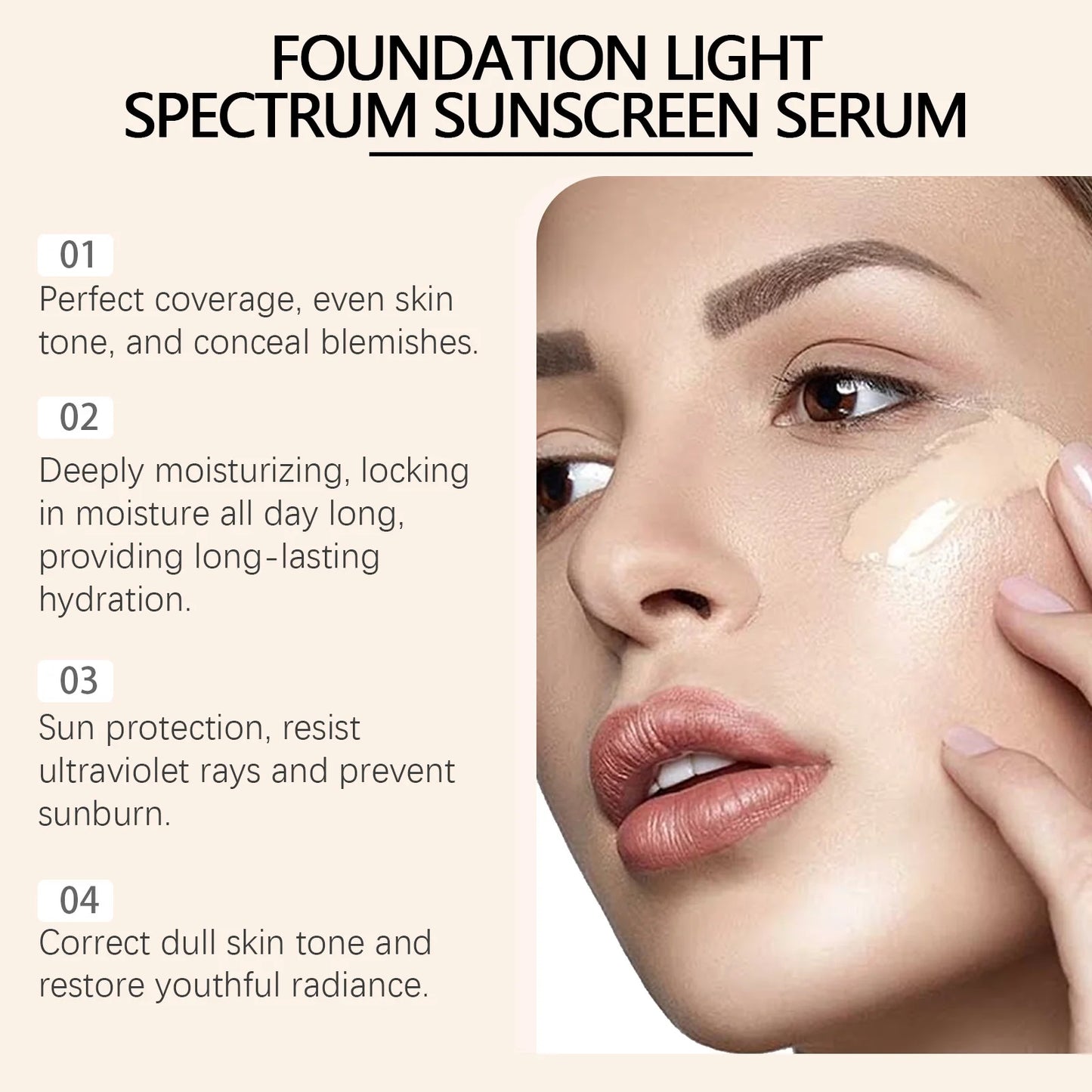 4-In-1 Liquid Foundation SPF 50 Matte Waterproof Coverage