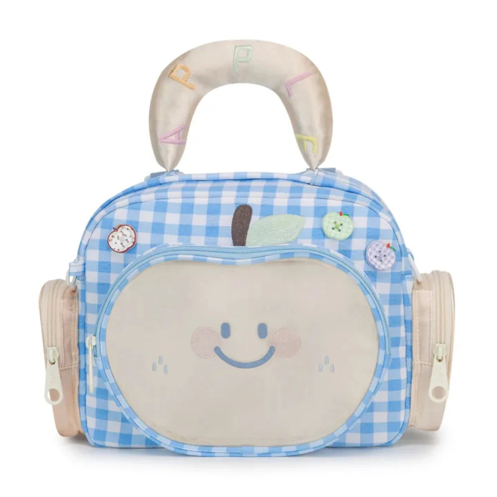 Kabaqoo Transparent Apple Design School Backpack With Zipper Closure