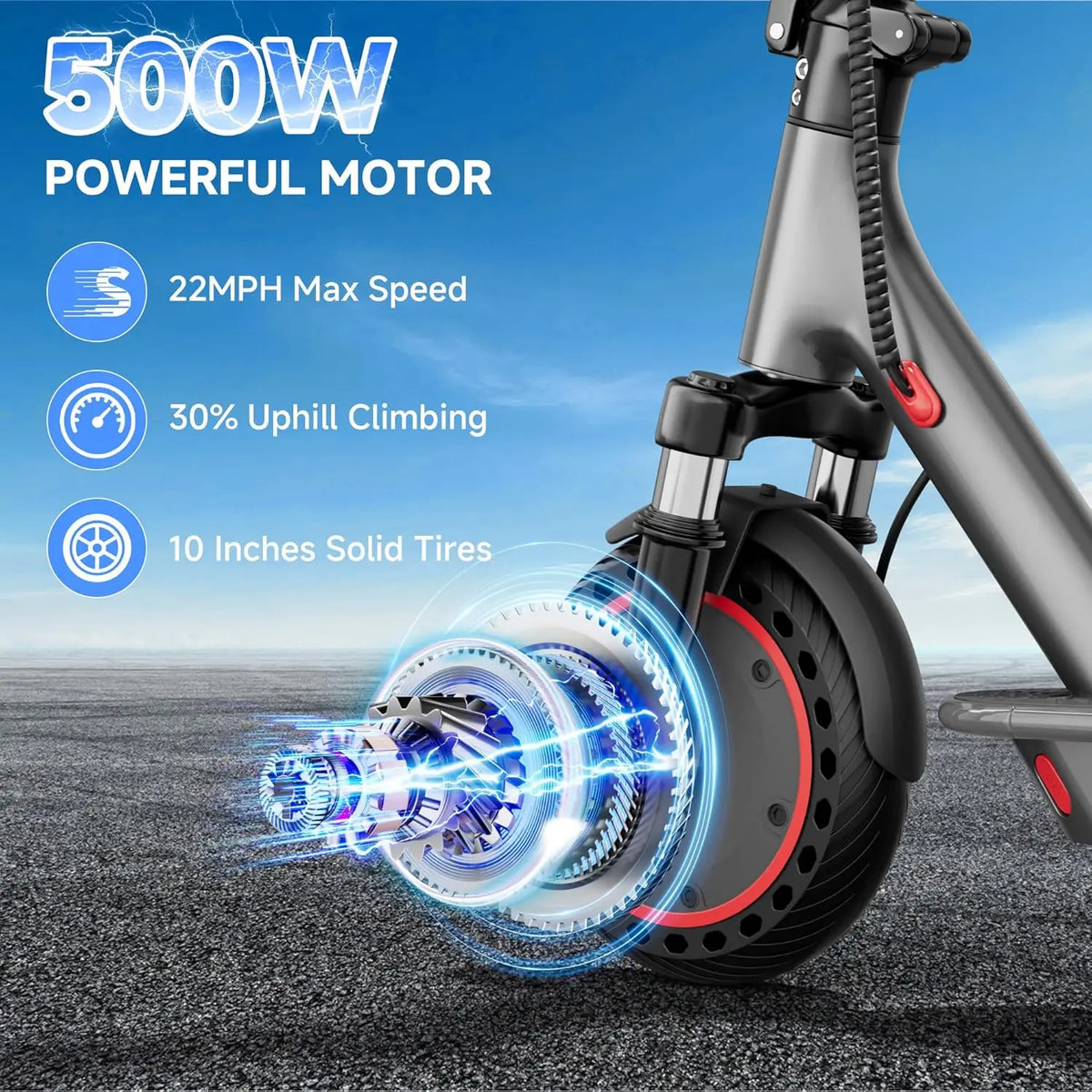 AOVOPRO Electric Scooter With 500W Motor App Control Folding Design