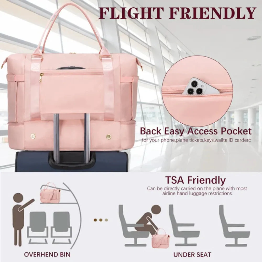 Kabaqoo Travel Duffle Bag With USB Port And Shoe Compartment