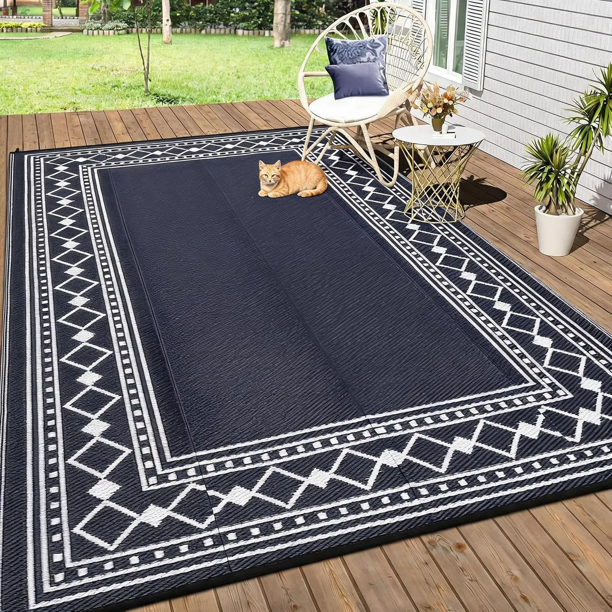 Garvee Waterproof Washable Flocking Rug For Living Room And Bedroom