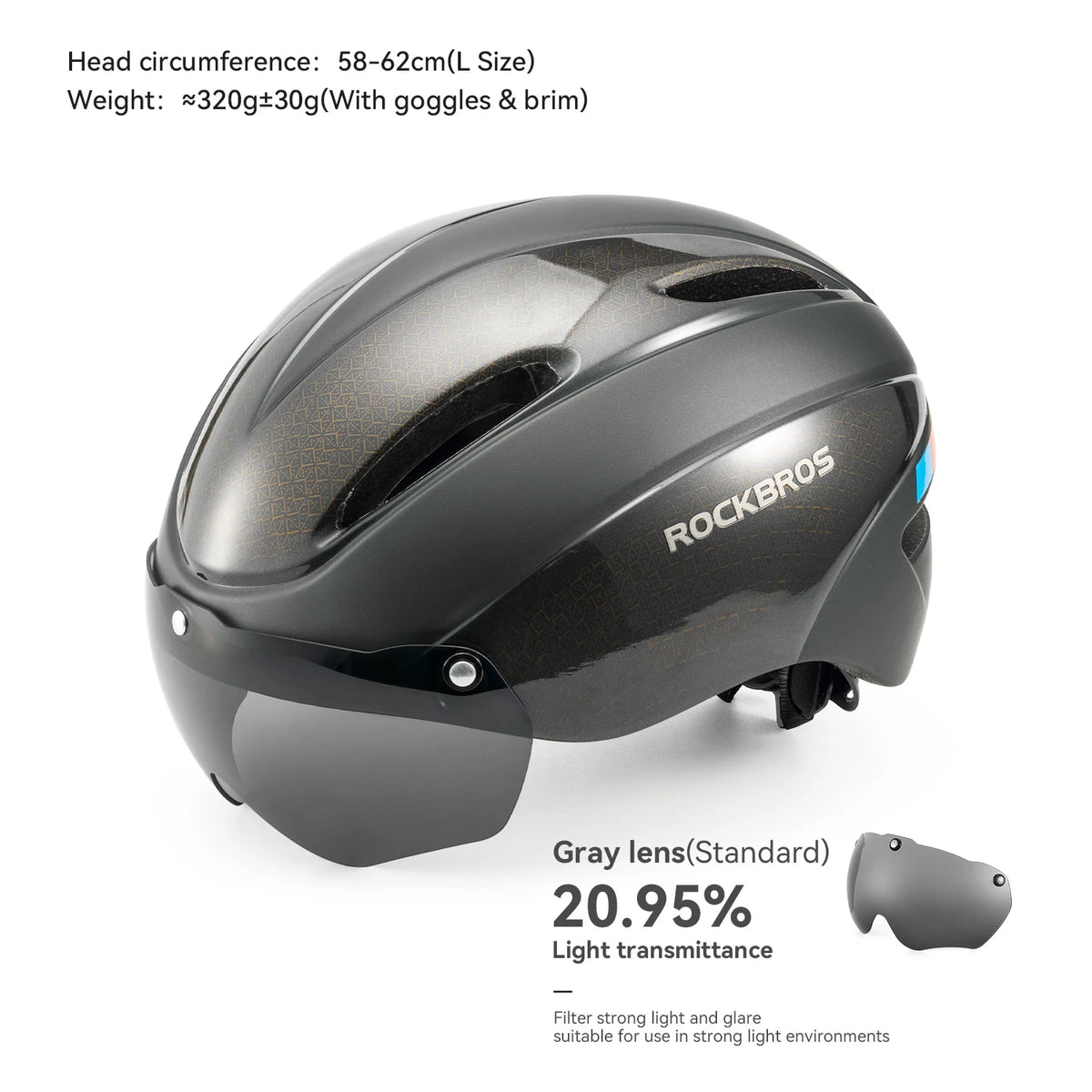 ROCKBROS Aero Cycling Helmet With Goggles For Road And MTB