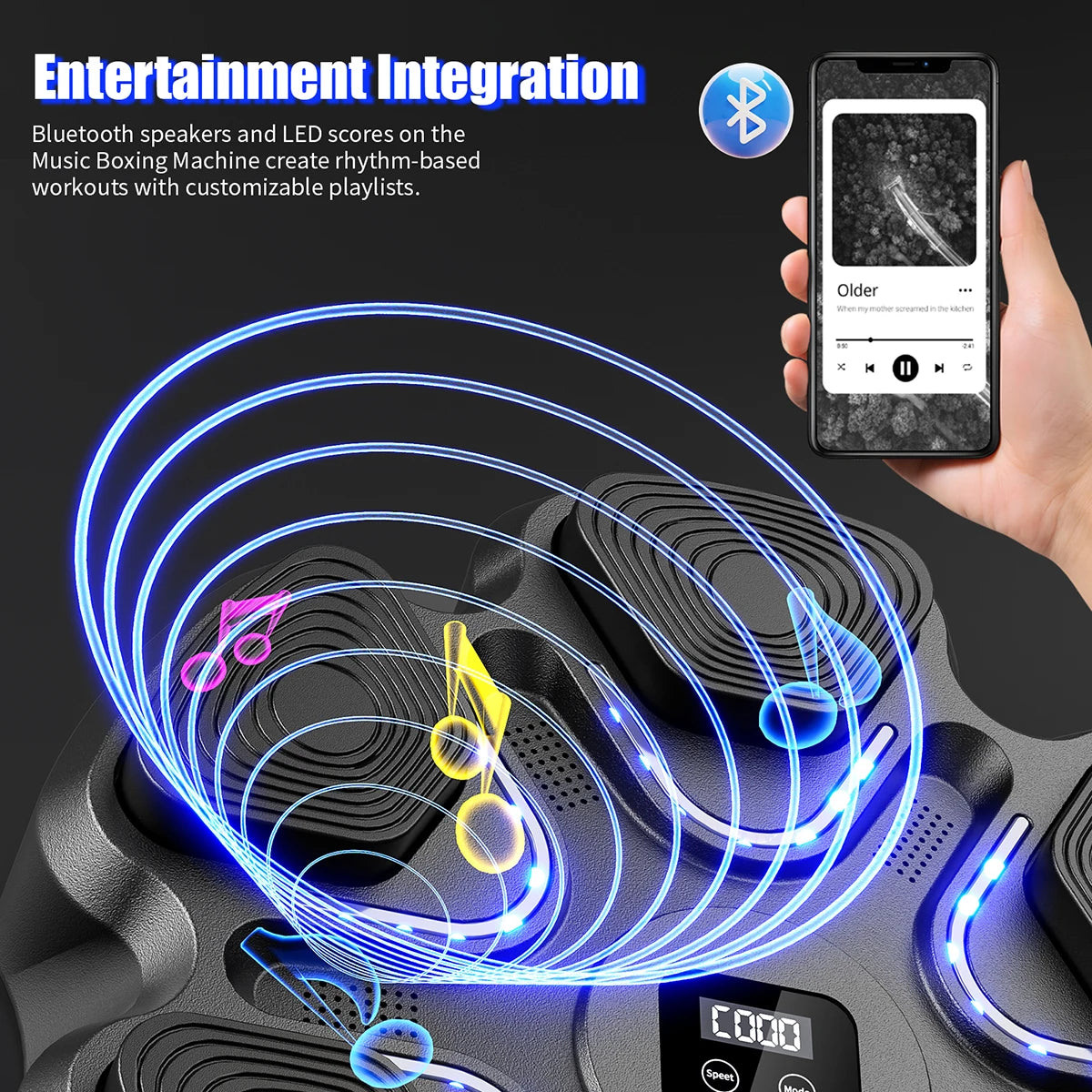 Music Boxing Machine With Bluetooth Training And Gloves