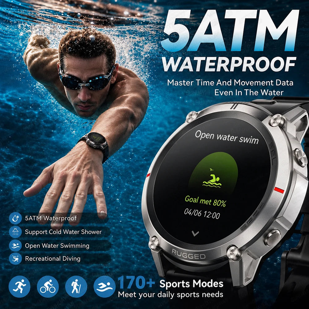 Advanced Military GPS Smartwatch With Offline Mapping And Fitness Tracking