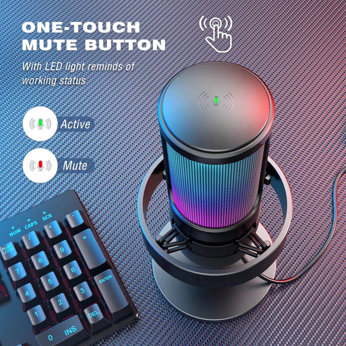 FIFINE USB Microphone A8 With Headphone Output And Touch Mute