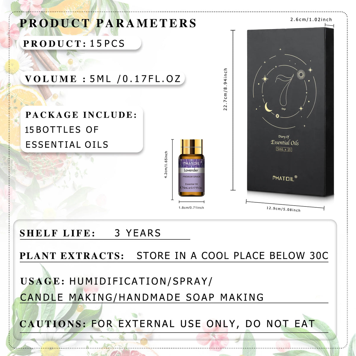 PHATOIL Essential Oil Gift Set For Aromatherapy And DIY Crafts