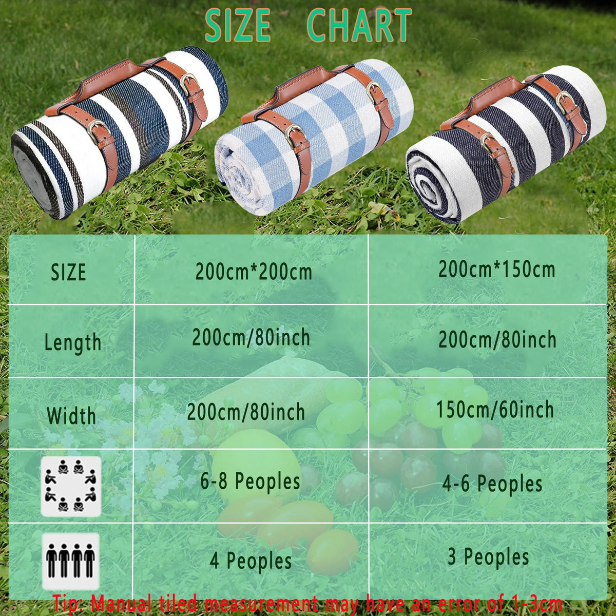 Picnic Blanket Waterproof Foldable Beach Mat for Outdoors and Camping