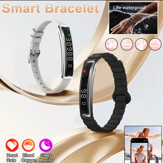 Waterproof Smart Band With Heart Rate Blood Oxygen Monitor
