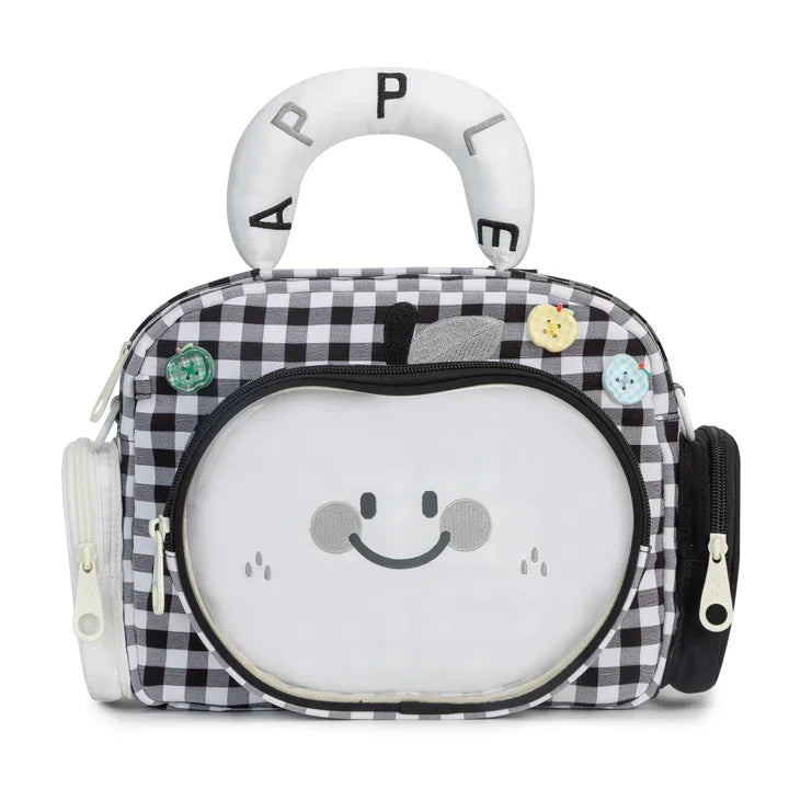 Kabaqoo Transparent Apple Design School Backpack With Zipper Closure