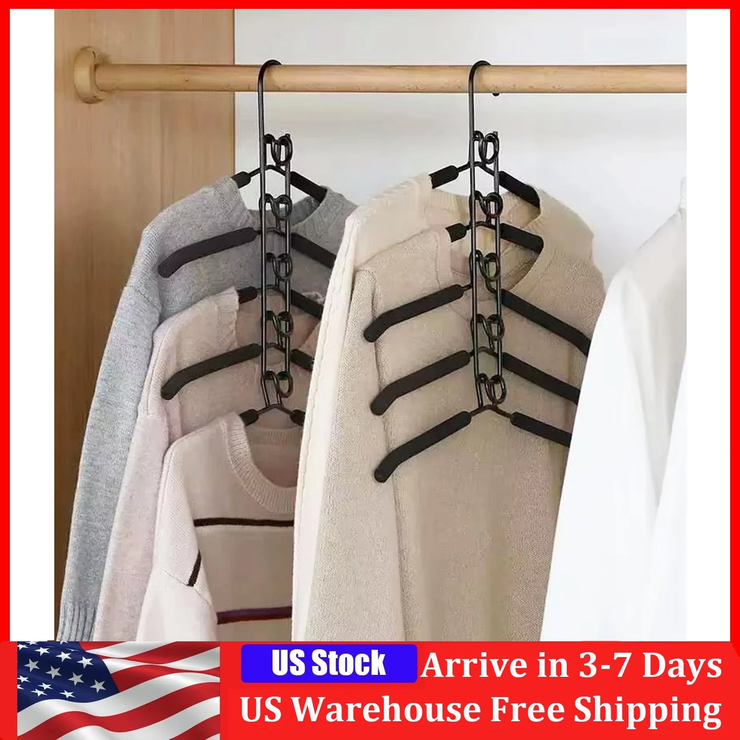 Detachable Multi Layer Clothes Hanger With Anti Slip Sponge Storage