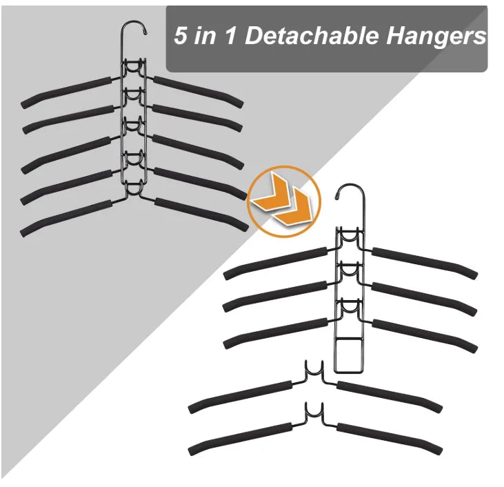 Detachable Multi Layer Clothes Hanger With Anti Slip Sponge Storage