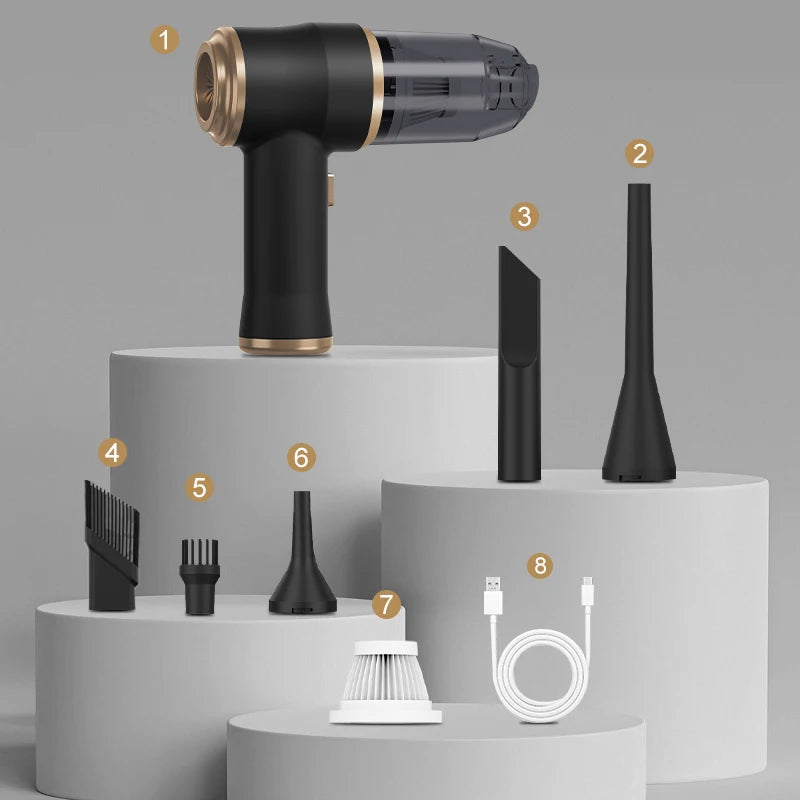 Cordless Portable Car Vacuum Cleaner With HEPA Filtration