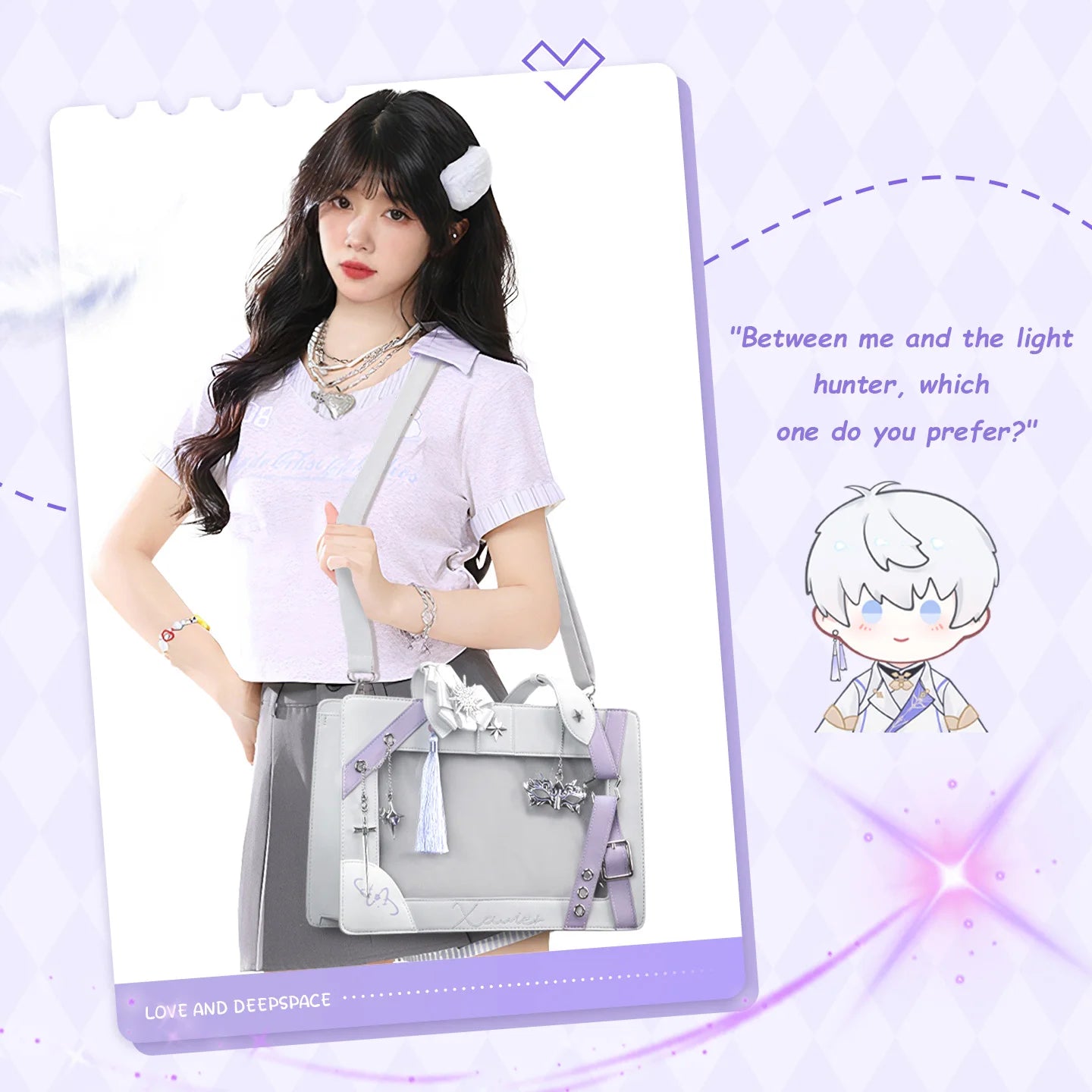 Kabaqoo Y2K Star Ita Bag Transparent Crossbody Purse