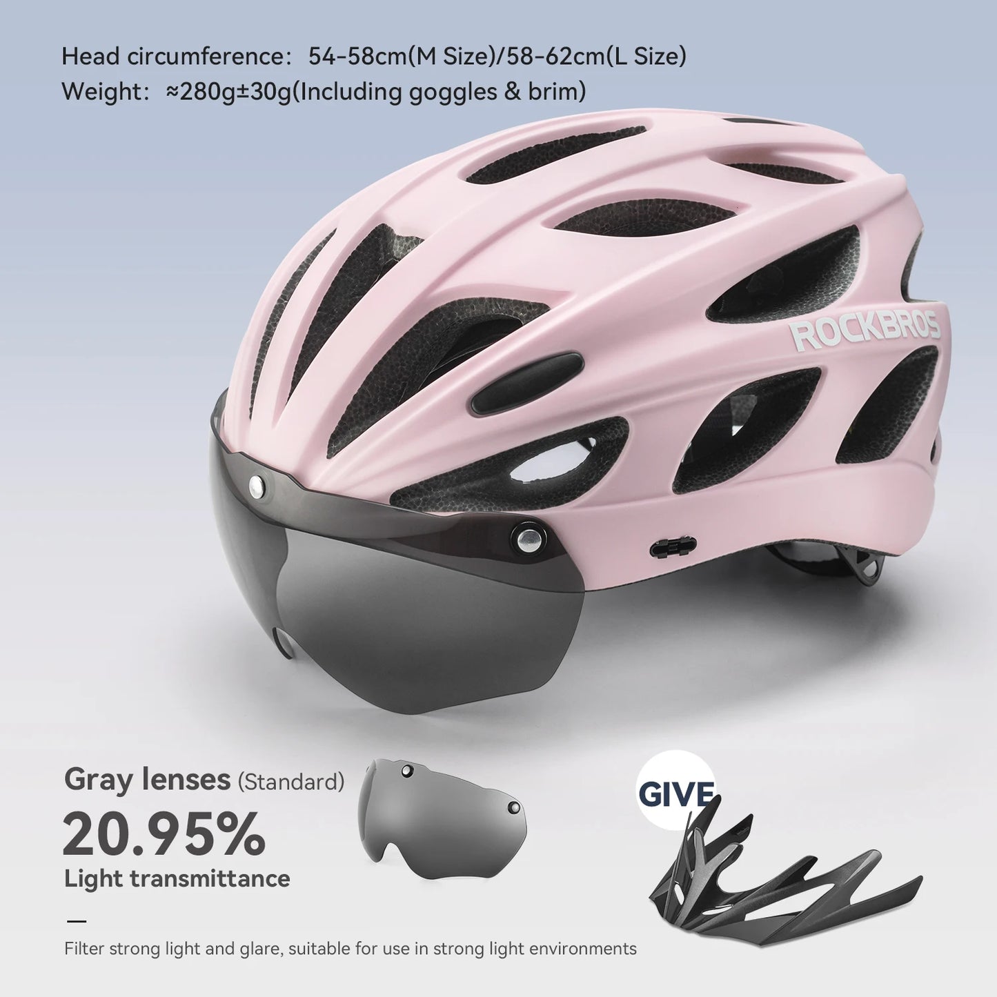 ROCKBROS Lightweight Integrated Cycling Helmet With Goggles