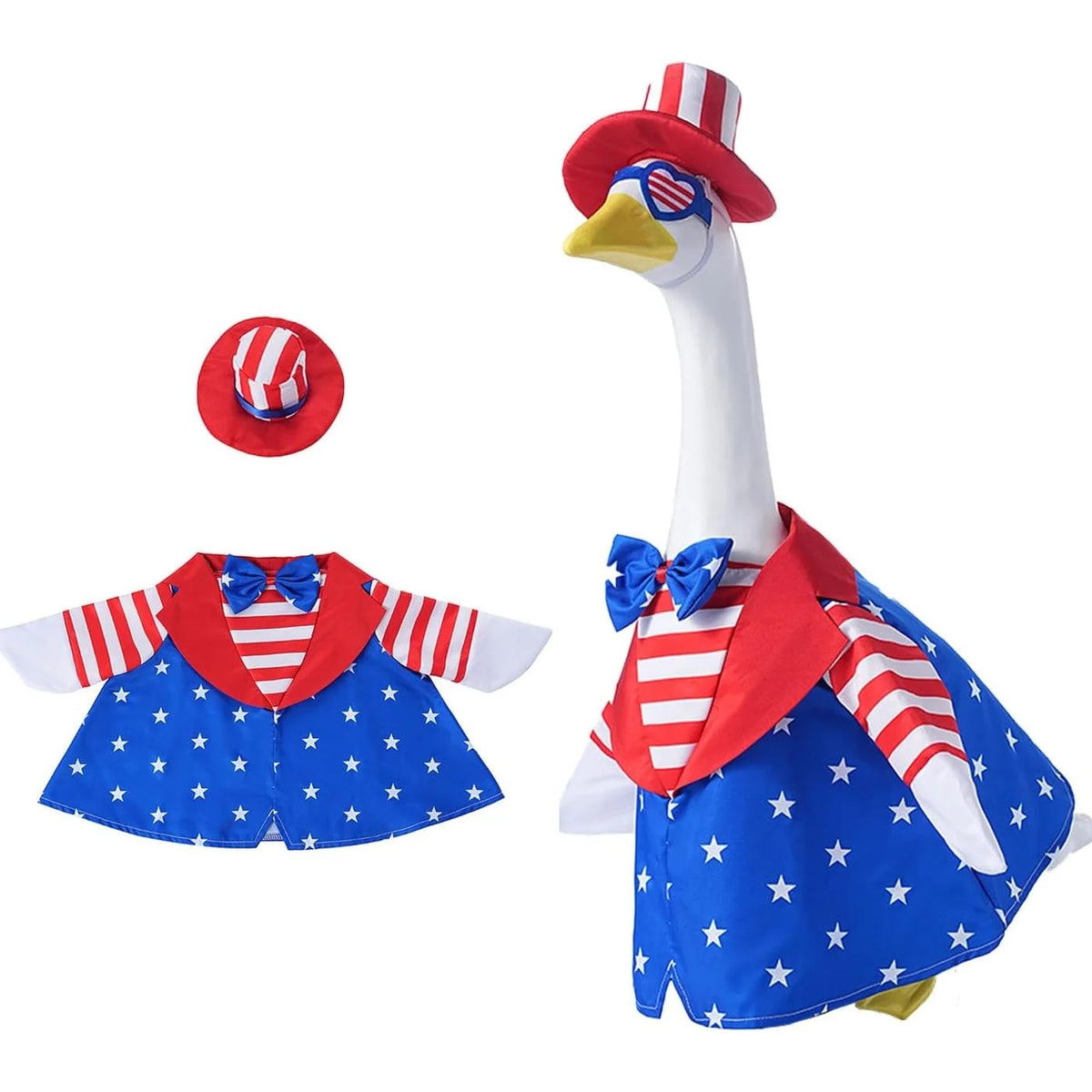 Porch Goose Outfit With Hat Glasses Bow Tie And Dress