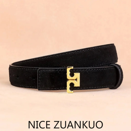 Zuankuo Women's Genuine Leather Suede Fashion Belt With Creative Design