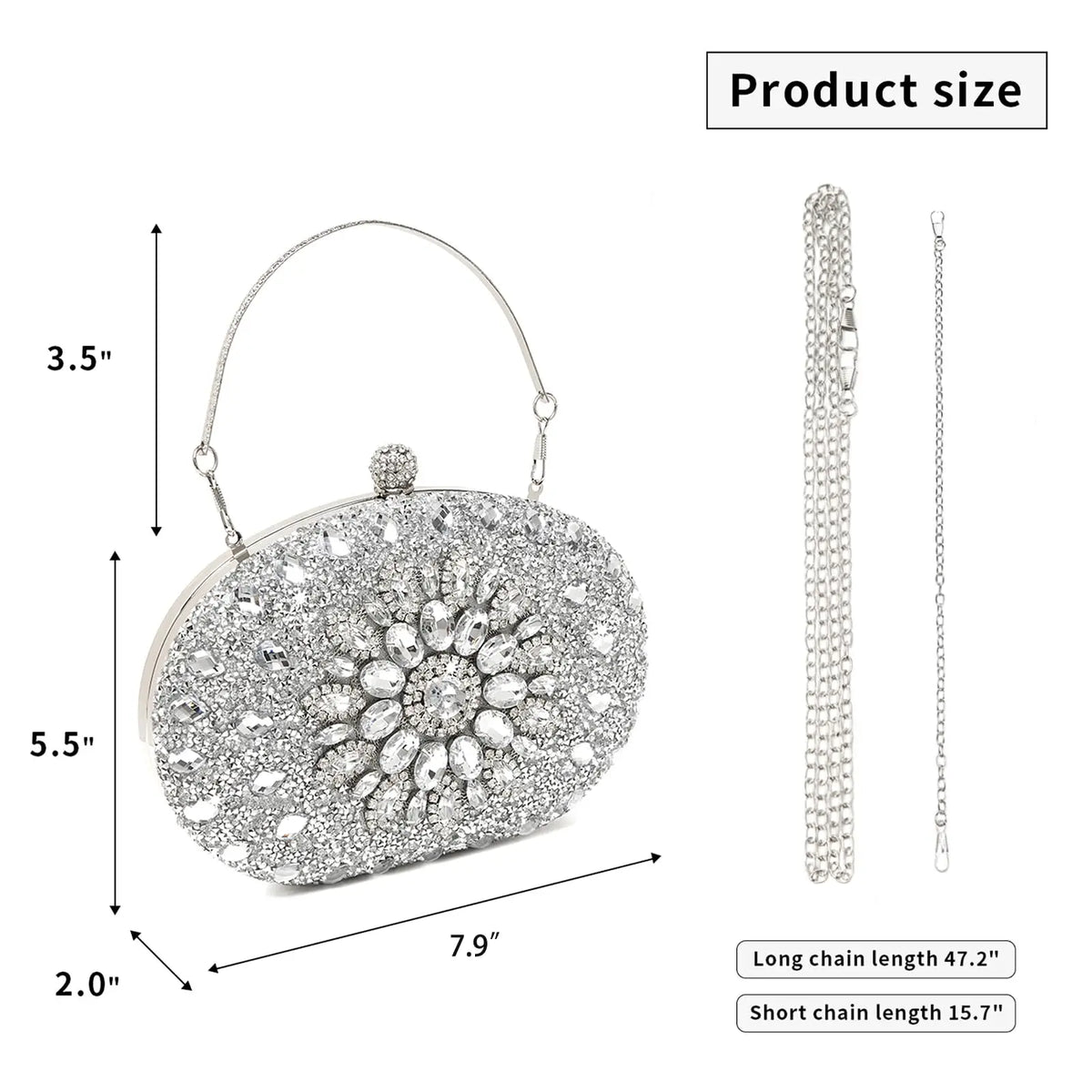 Women's Sparkling Rhinestone Clutch Purse Luxury Evening Handbag