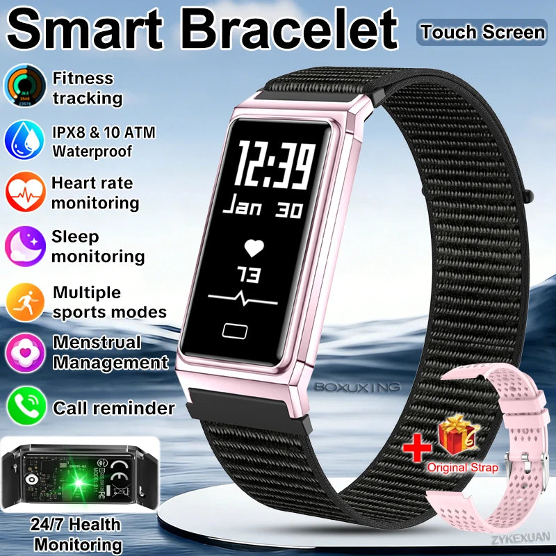 Fitness Tracker Smart Bracelet IPX8 Waterproof Touch Screen Health Monitor