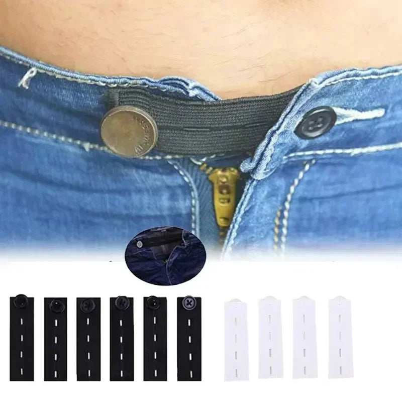Pant Extender Belt Set With Button Hooks For Maternity Jeans