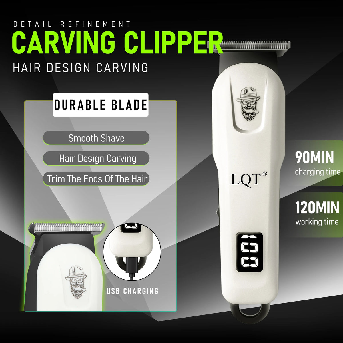 LQT Professional Cordless Hair Clipper And Beard Trimmer Kit