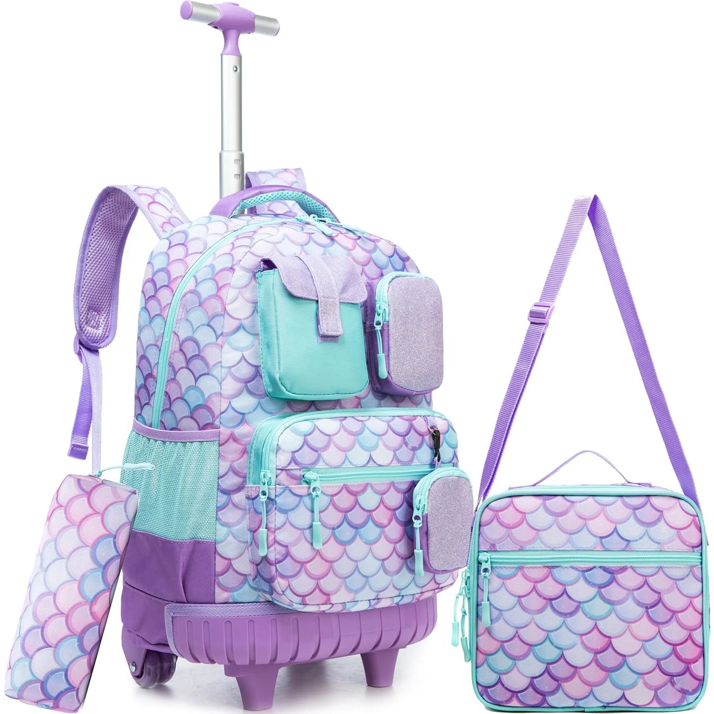 MYHSBYO Rolling Backpack For School Girls With Wheels