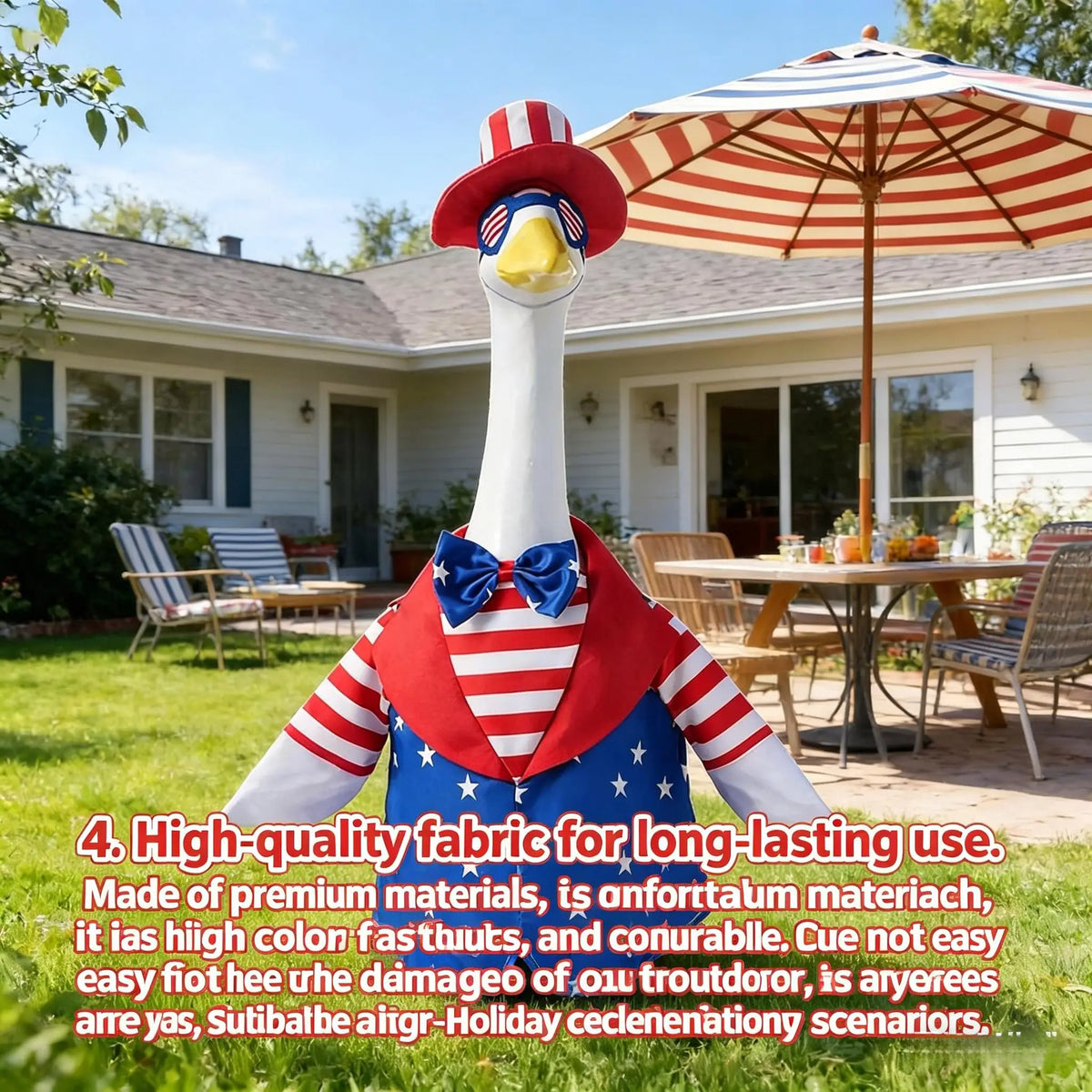 Porch Goose Outfit With Hat Glasses Bow Tie And Dress