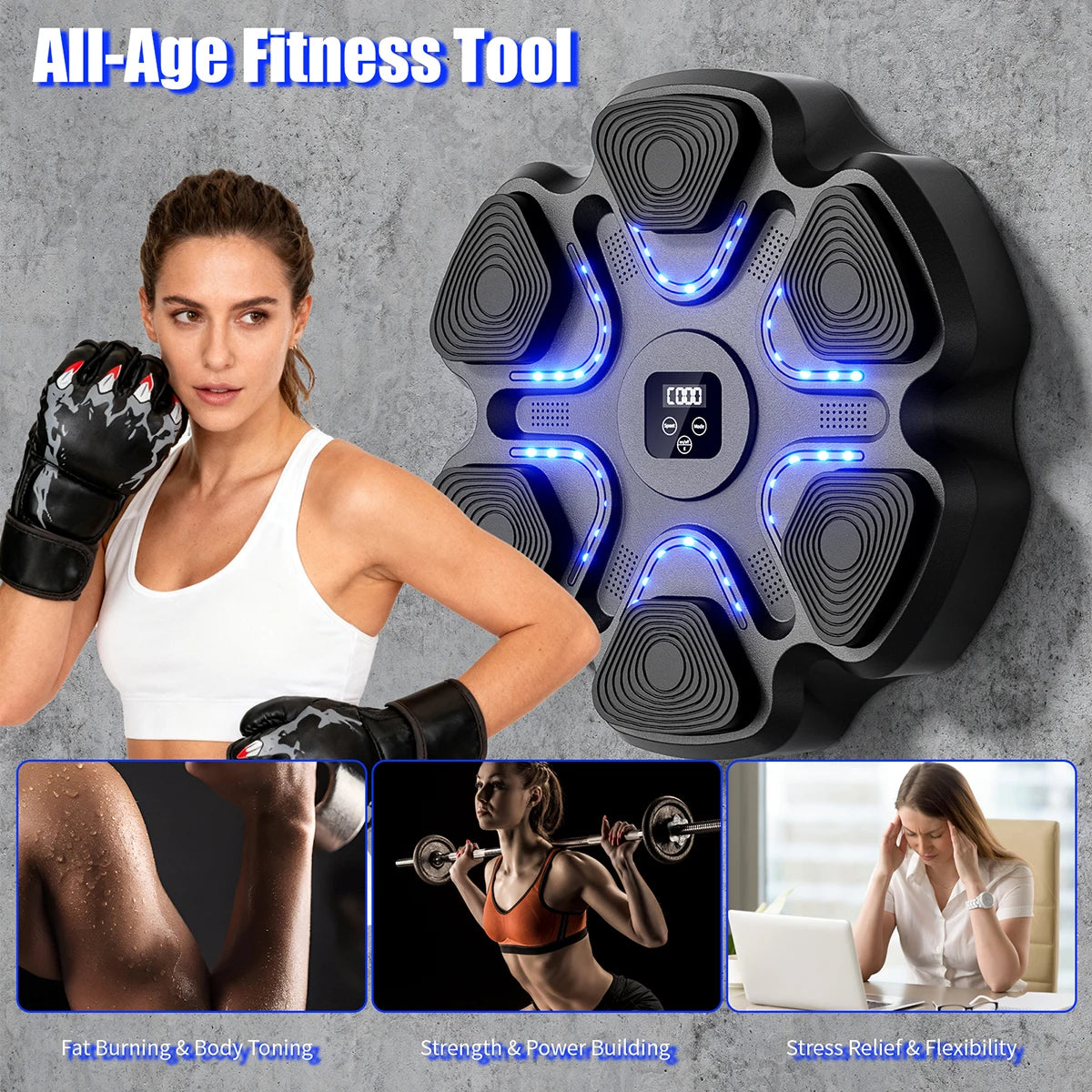 Music Boxing Machine With Bluetooth Training And Gloves