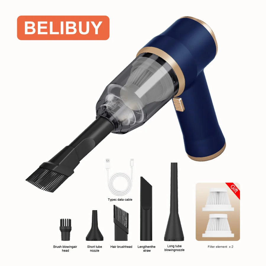 Cordless Portable Car Vacuum Cleaner With HEPA Filtration