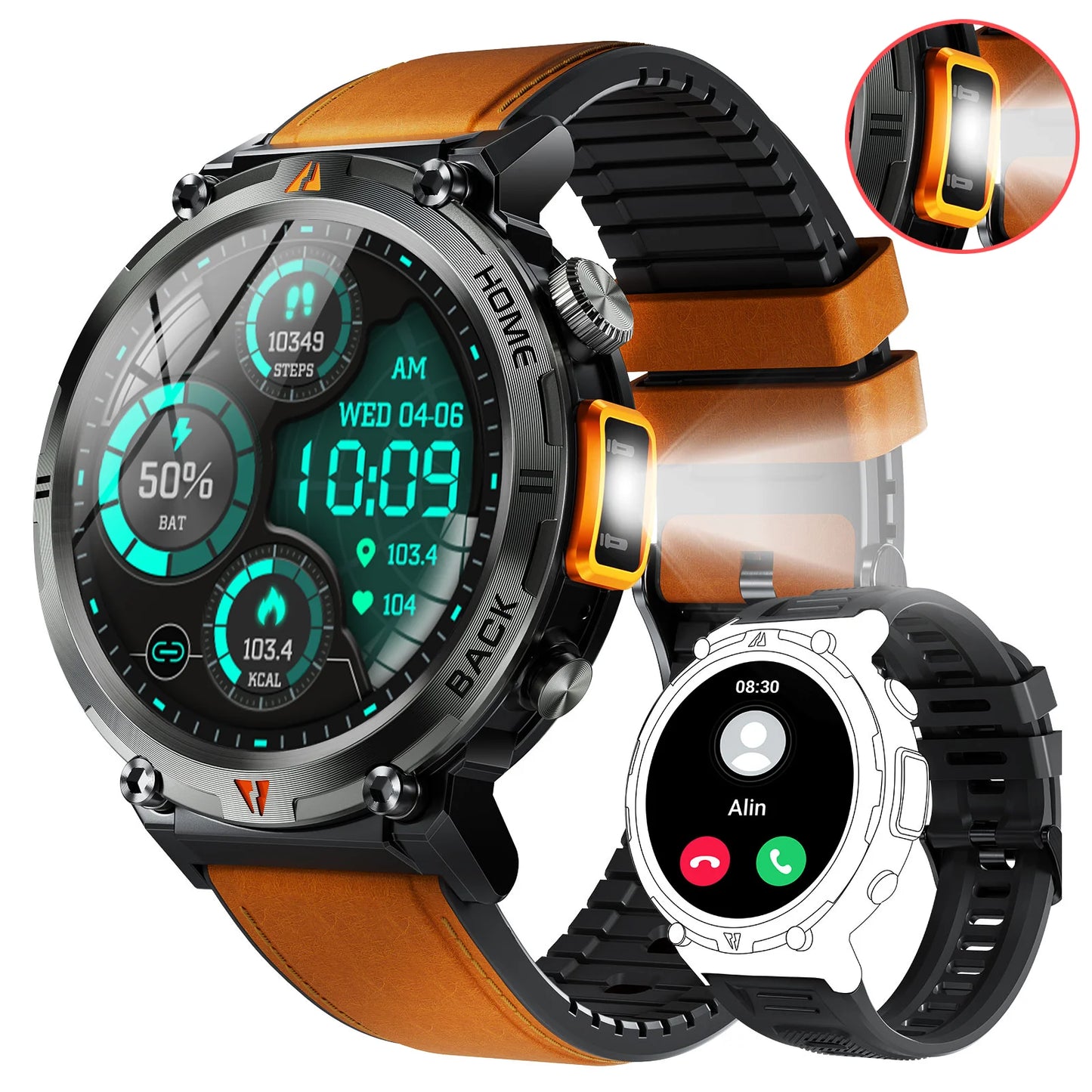 EIGIIS KE3 Bluetooth Call Smartwatch For Men Heart Rate Monitor