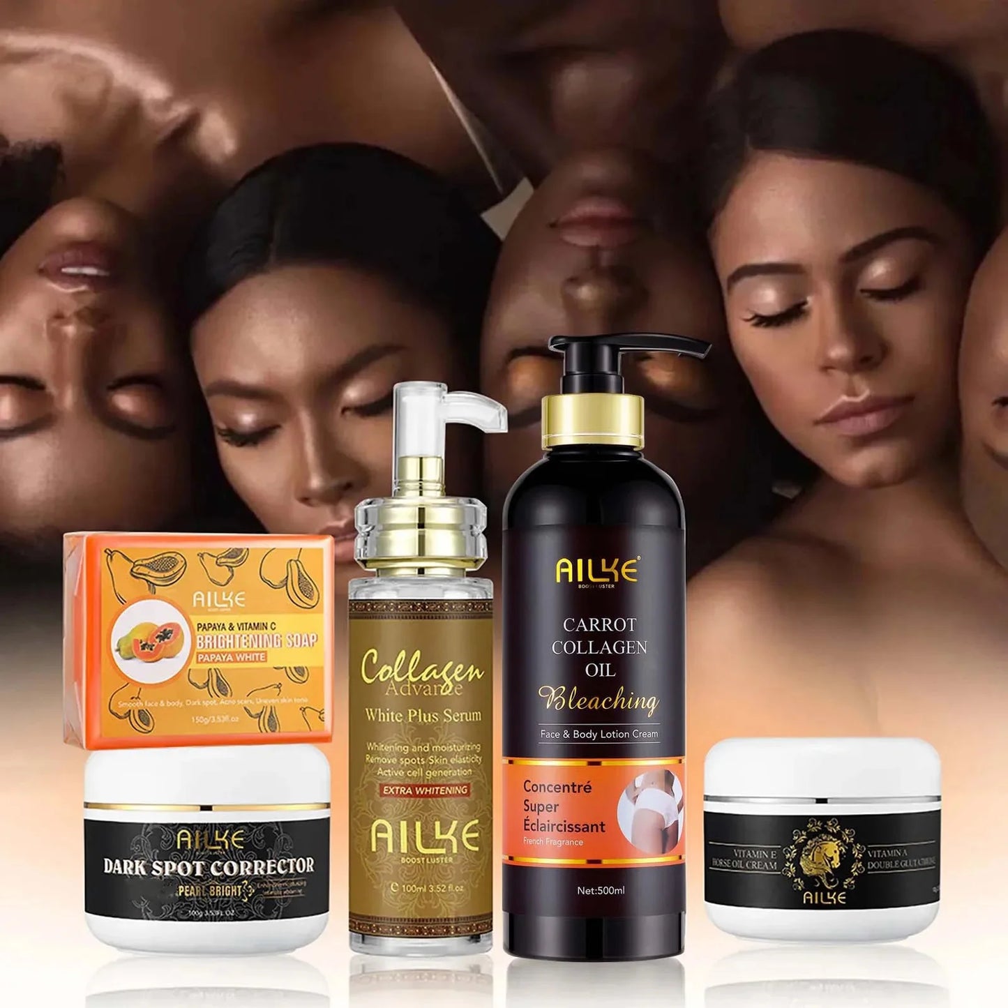 AILKE Collagen Skin Care Kit Whitening And Dark Spot Corrector