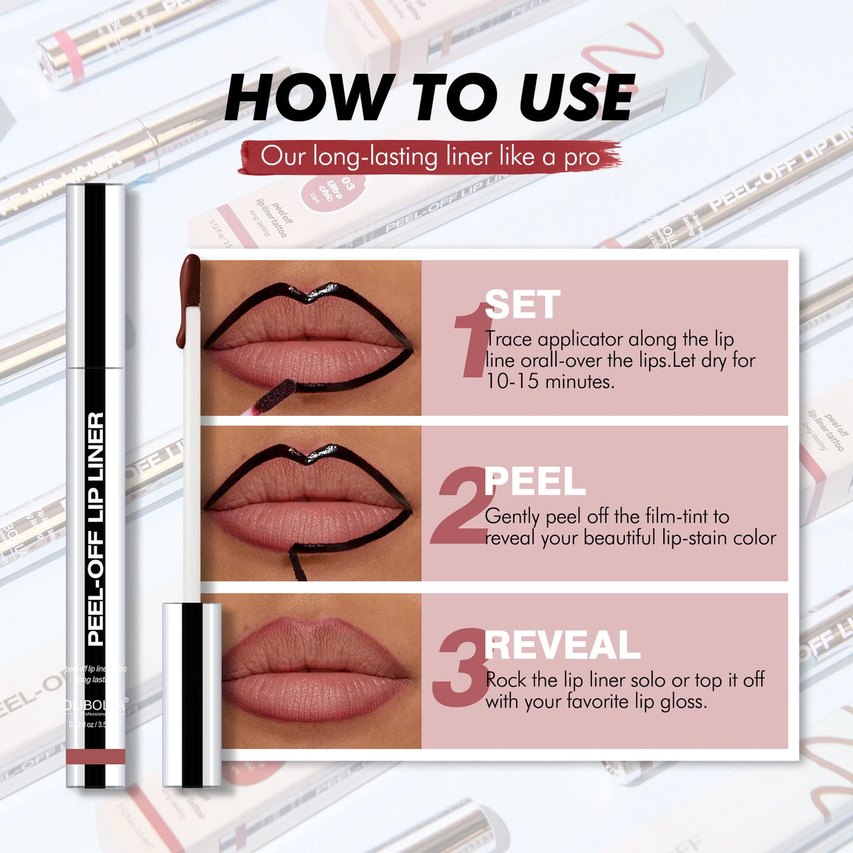Peel Off Lip Liner Tattoo Gloss Waterproof Long Lasting Lip Tint