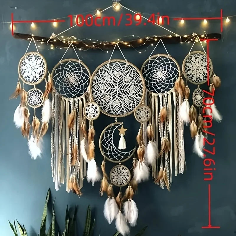 Bohemian Moon And Sun Dream Catcher Wall Decoration