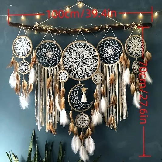 Bohemian Moon And Sun Dream Catcher Wall Decoration